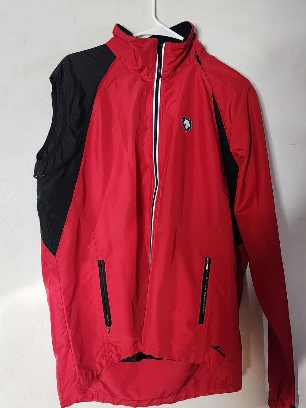 Descente Red Performance Zip Jacket with Black Trim - Picture 9 of 13